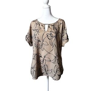 Calvin Klein Tan Floral Blouse